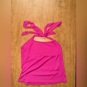 Pink Halter Neck Women's Top
